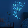 25pcs Vibrant Blue Butterflies Glow-in-the-Dark Stickers - Radiant Design, Waterproof, Detachable, Self-Adhesive Vinyl Decor for Living Room, Bedroom, Bathroom Walls, and More - Transform Your Space with Nighttime Beauty