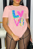 Women's Printed Letter Crew Neck T-shirt