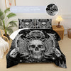 Black Skull Comforter Set, Skull Bedding Set, Victorian Gothic Comforter Set, Victorian Gothic Bedroom Decorations, 3 Piece Set (1 Bed Comforter + 2 Pillow Cases), Four Seasons Comforter, Soft Comforter And Breathable