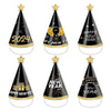 6pcs Happy New Year 2024 Theme Paper Hat Party Decoration Photo Props