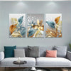 3pcs Modern Golden Butterfly Leaves Canvas Painting Frameless, Nordic Posters, Canvas Wall Art Prints For Living Room&Bedroom, Home Decor Artworks, No Frame