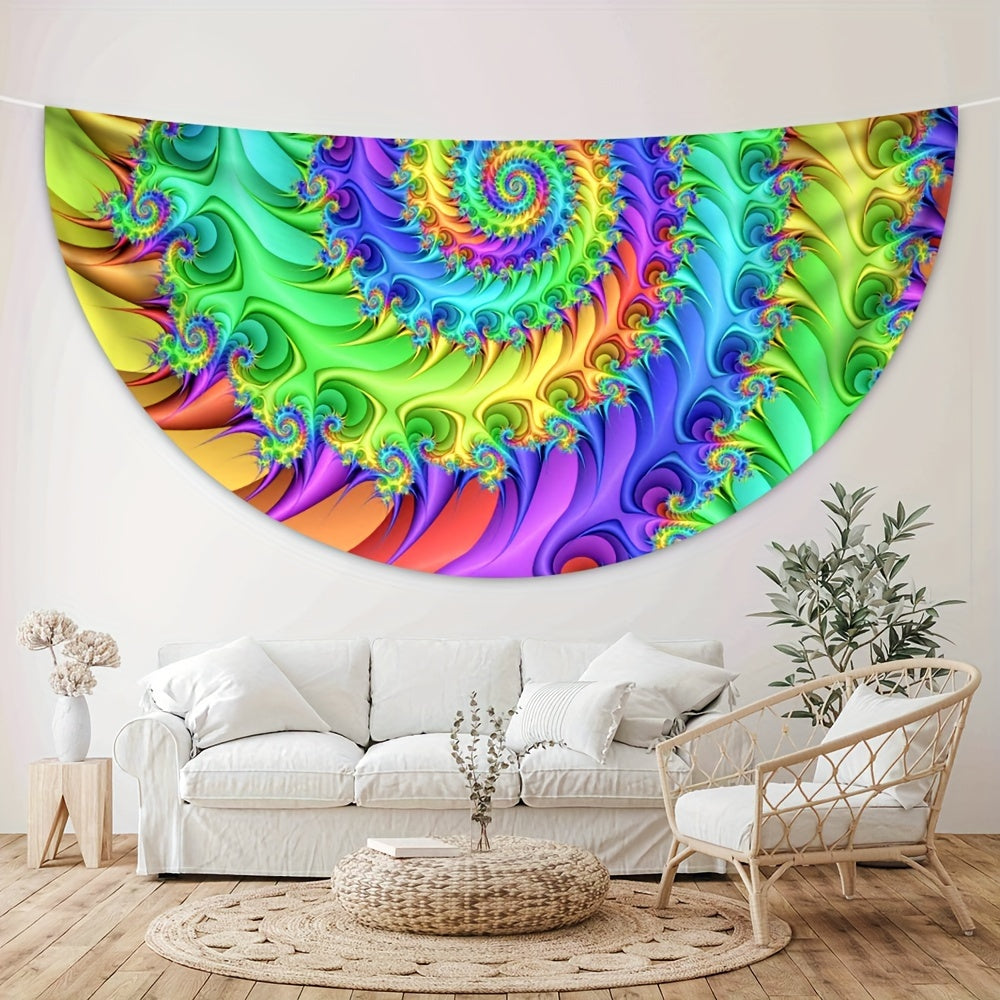 Colorful Vortex Circular Tablecloth - 63" Waterproof Polyester, Vibrant Design for Dining, Picnics, BBQs & More - Easy Care, Perfect for Indoor/Outdoor Use