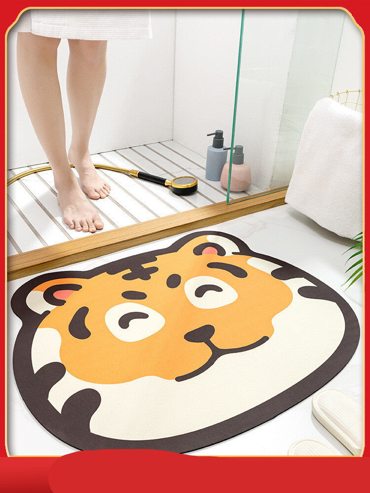 Floor Mats For The Year Of The Tiger Bathroom Absorbent Foot Pads Quick-drying