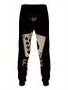Men'S Spring And Autumn Outfit, Featuring a Long-Sleeve Round-Neck Sweatshirt And Elastic Waist Sports Pants Set, Adorned with Ethnic Pattern Designs