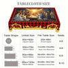 Merry Christmas Tablecloth - Nativity Scene Design, Waterproof & Wrinkle-Free Polyester, Embossed Edges, Round or Rectangle Shape - Perfect for Holiday Dining & Decor