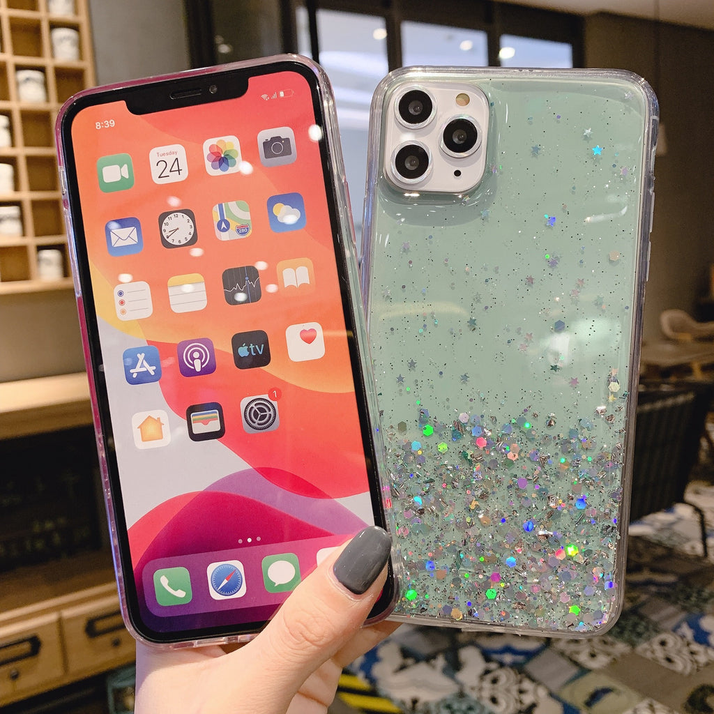 Starry Sky Silver Foil Glitter Epoxy Phone Case
