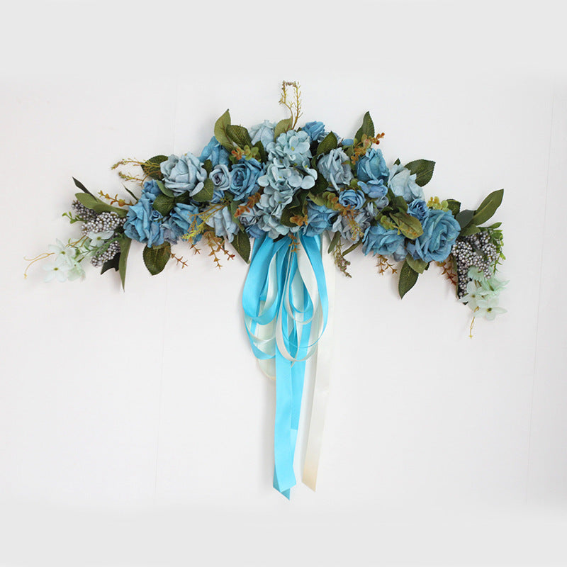 The rose flower wreath hanging wall flowers simulation round heart-shaped ornaments wedding wedding room decoration decoration wall Home Furnishing