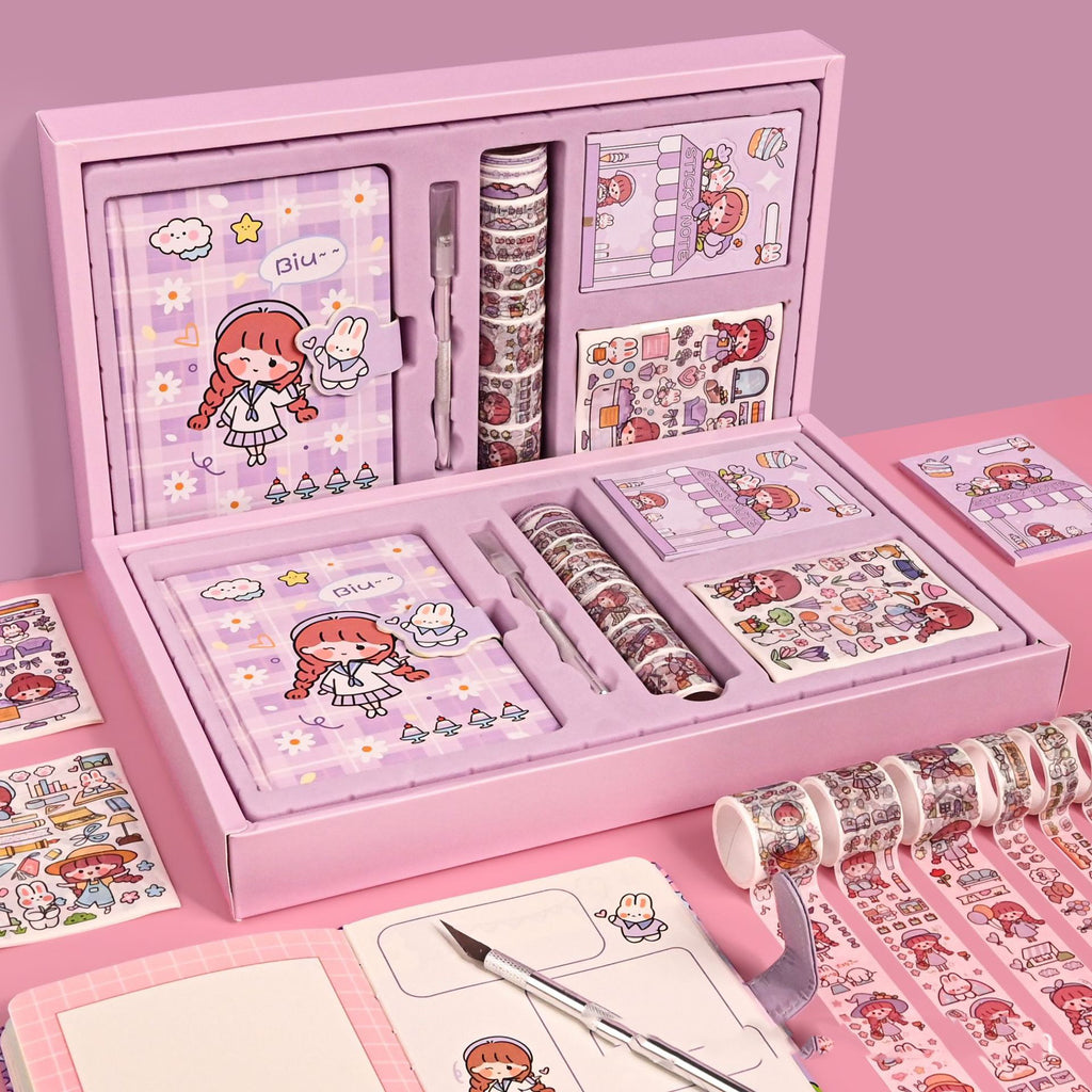 AKi Sauce Journal Book Gift Set Ins Good-looking Creative Journal Tape Stickers Notebook Full Set Of Materials