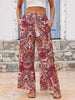 Vibrant Paisley Print Wide Leg Boho Pants - Women's Loose Fit Tassel Tied Spring & Summer Pants - Comfortable, Flowy, and Stylish Clothing for Women