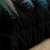 Magic Forest Colorful Comforter Set 3 Pieces King Size Galaxy Outer Space Multicolored Northern Lights Aurora Borealis Canadian 1 Quilt Comforter 2 Pillowcases (Without Core) Soft Cozy Bedding For Bedroom Guest Room