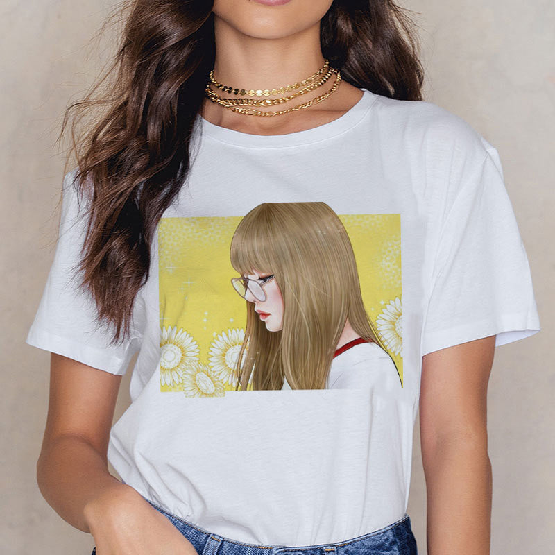 Printed short sleeve T-shirt for men and women