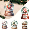 15pcs Festive Snow Globe Wooden Ornament Set - Perfect for Christmas Tree & Home Decor, Unique Holiday Gift Idea