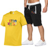 Cotton T-shirt fashion print short sleeve