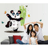 Creative clock panda wall stickers