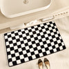 Simple Plaid Bathroom Absorbent Bathroom Anti-slip Mats Carpet