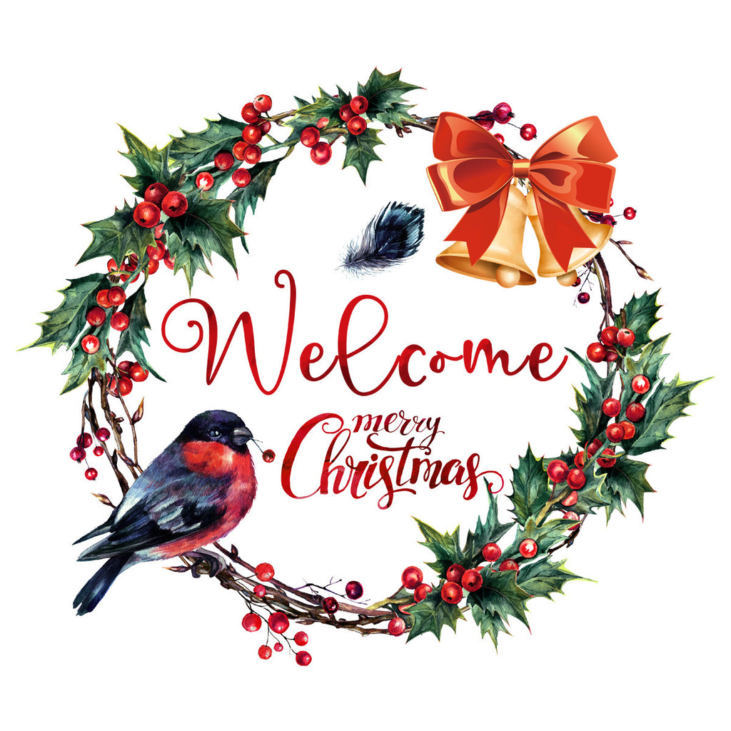 Christmas Wreath Backgrund Wall Decoration Stickers