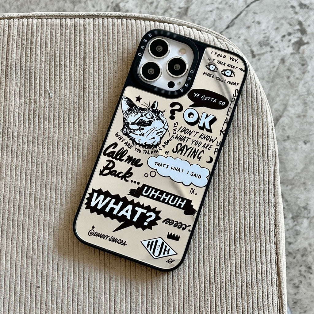 English Graffiti Cat Suitable Phone Case