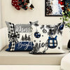 4pcs Christmas Tree Gift Pillowcases Contemporary Style - 18X18 Inches - Black And Blue - Comfortable And Soft - Polyester with Printed Design And Zipper Closure for Christmas Winter Living Room Bedroom Sofa Bed Decor Without Filling