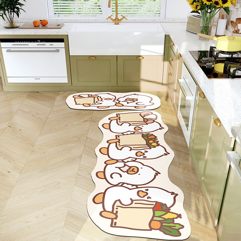 Faux Diatomite Grease Absorbent Floor Mats For Domestic Kitchens