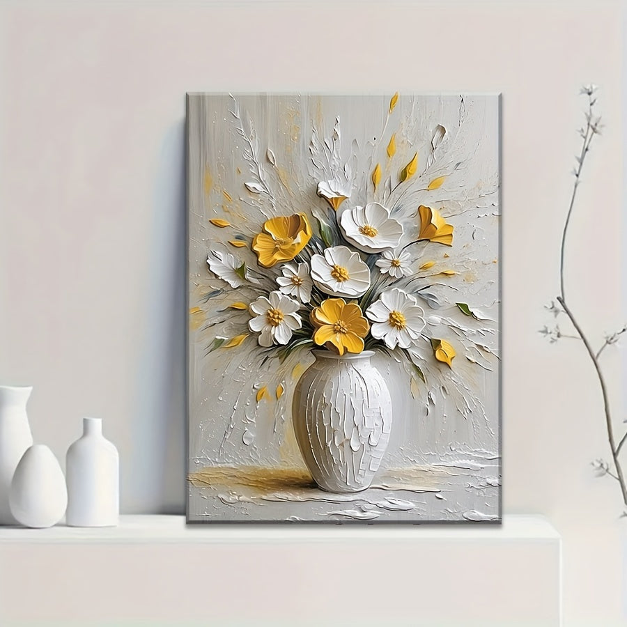 Elegant Flower HD Printing Painting Floral Art Canvas Painting Creamy Wall Painting Suitable for Office, Corridor, Living Room, Bedroom, Bathroom, Room, Coffee Shop, Book Bar Wall Art Decoration Fashion Home Decoration Painting Perfect Gift