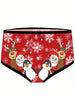 3pcs Women's Christmas-Themed Cartoon Reindeer Print Briefs - Breathable, Quick-Dry Polyester & Spandex Blend, Low-Rise, Seamless Comfort Fit Underwear Set