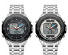 Waterproof Double Display Luminous Steel Band Watch