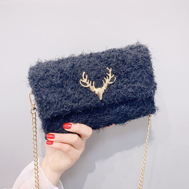 Plush woven shoulder bag