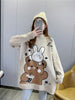 Cartoon Pattern Turtle Neck Sweater, Casual Long Sleeve Sweater For Fall & Winter, Women's Clothing