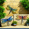 3pcs Set of Large 14-Inch Metal Dragonfly Wall Art - Outdoor Decor for Garden, Patio, Living Room, Bedroom & Balcony - No Power Needed, Durable Iron Sculptures