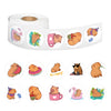 500 Stickersroll Cartoon Capybara Roll Stickers Children's Color Stickers Decorative Notebook Guitar Stickers