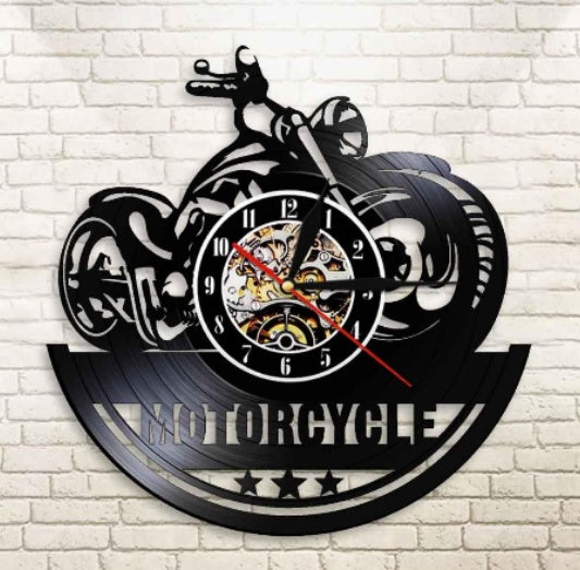 Earphone style vinyl record wall clock