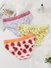 3pcs Color Block Printed Briefs, Sexy Comfy Breathable Stretchy Intimates Panties, Women's Lingerie & Underwear