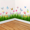 Springtime Butterfly and Flower Wall Stickers: 2 Sheets of 35.43*11.81inch for Room Decor - Self-Adhesive, Reusable, and Contemporary Design