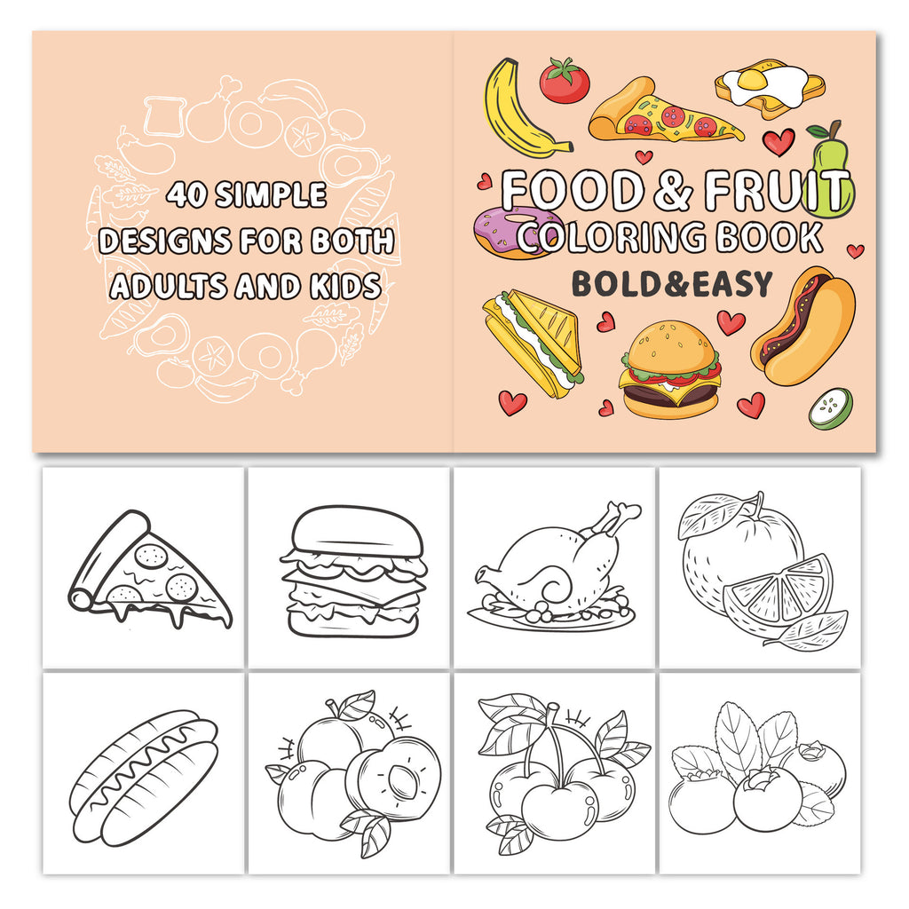 40 Food And Fruit Cartoon Graffiti Children's Coloring Book
