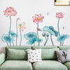 Chinese style wall stickers bedroom warm wall lotus stickers