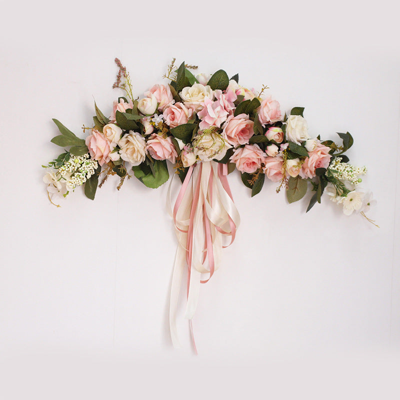 The rose flower wreath hanging wall flowers simulation round heart-shaped ornaments wedding wedding room decoration decoration wall Home Furnishing