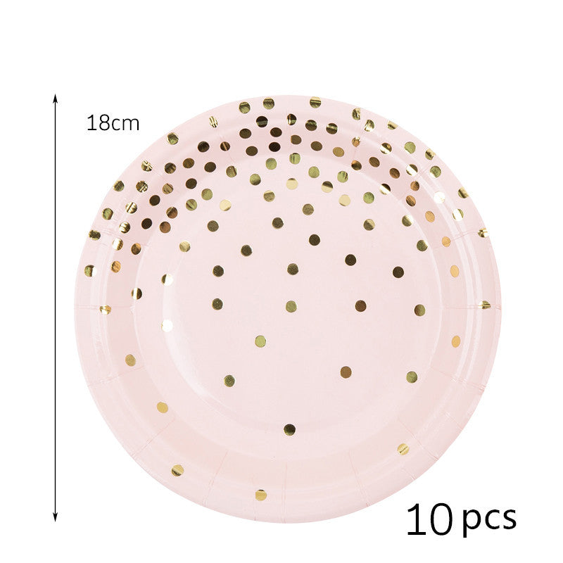 Gold dotted paper cup with foundation