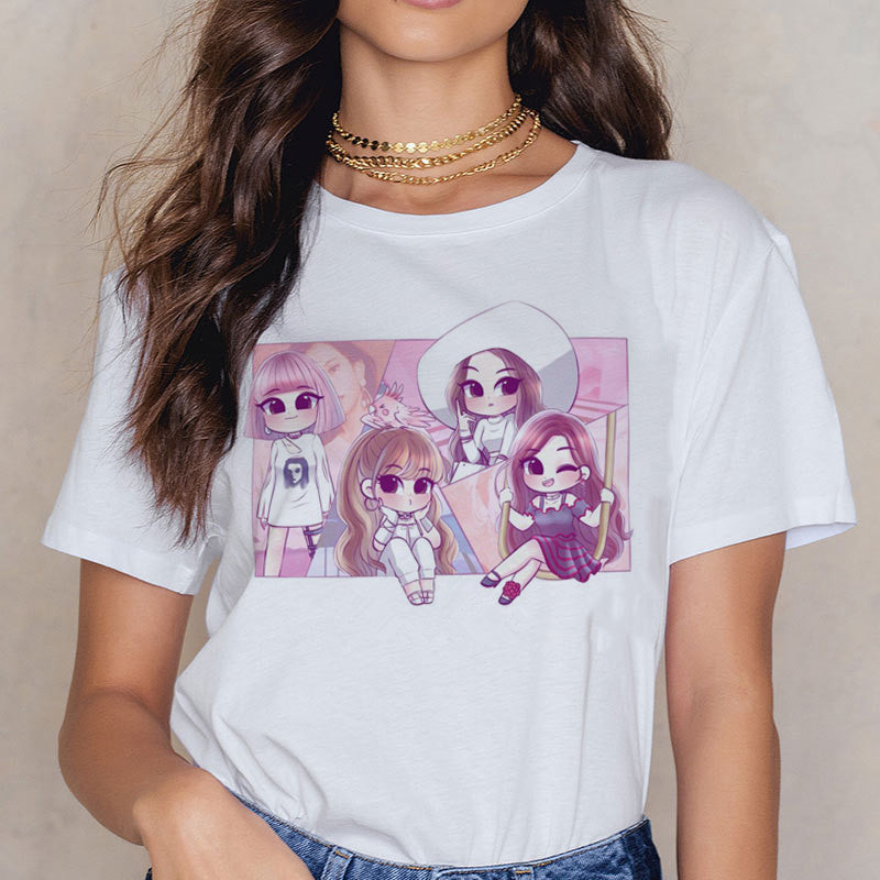 Printed short sleeve T-shirt for men and women