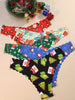 5pcs Christmas Print Women's Briefs - Breathable, Cooling Nylon Blend with Wave Lace Trim, Mid-Rise Underwear