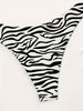 Elegant Zebra Print Bikini Bottoms for Women - High Stretch, Machine Washable Swimwear