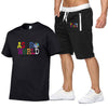 Cotton T-shirt fashion print short sleeve