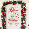 Happy New Year & Believe Quote Christmas Wall Decals - Removable Tree Stickers for Festive Home & Window Decor, Matte Finish PVC