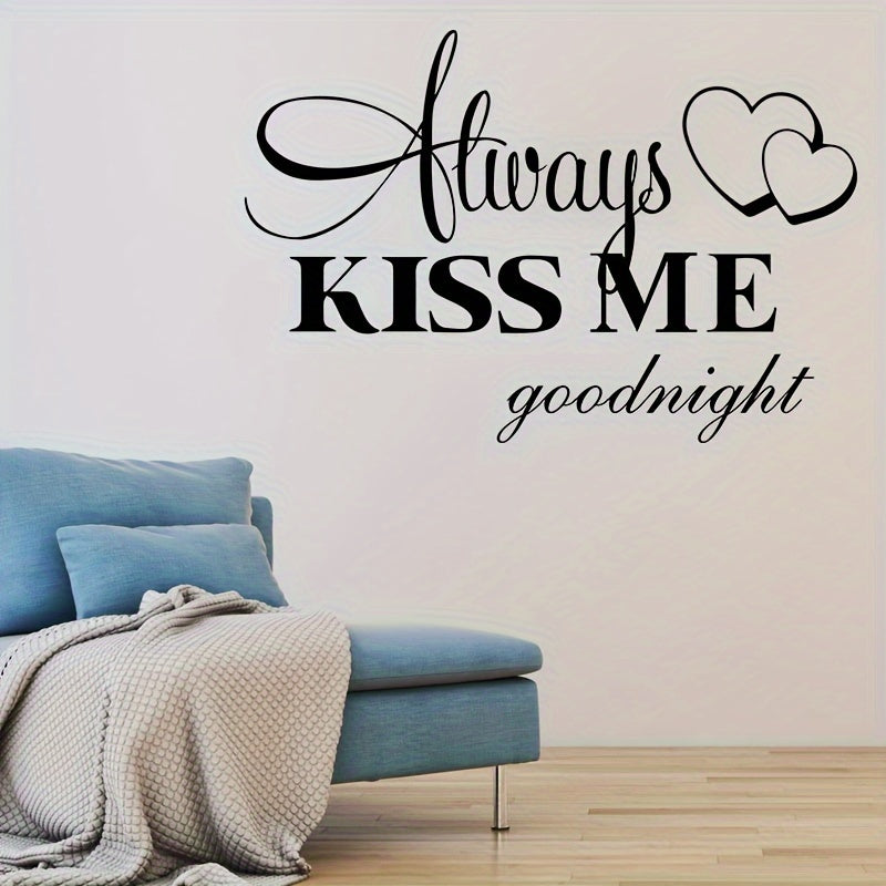 1pc Valentine's Day Wall Sticker, Always Kiss Me, Self-Adhesive Wall Stickers, Bedroom Entryway Living Room Porch Home Decoration Wall Stickers, Wall Decor Decals