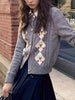 1pc Y2K Style Long Sleeve Knitted Sweater Cardigan with Round Neck And Butterfly Pattern, Acrylic Material, Bow Detail for Autumn/Winter