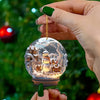 5pcs Acrylic Snowman & Glass Ball Ornaments Set - 2D Christmas Tree Pendants and Snowflake Toppers for Holiday Decor, Perfect for Thanksgiving, Christmas, Halloween, New Year - No Power Needed