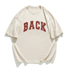 Men's And Women's Retro American Cotton Suede Puff Print T-shirt