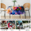 Floral Kingfisher Round Tablecloth - Stain & Waterproof, Perfect for Parties, Home Kitchens, and Outdoor Events