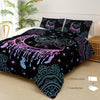 3pcs Sun Moon Butterfly Mandala Print Comforter Set (1 Comforter + 2 Pillowcase Without Pillow Insert) For All Seasons, Microfiber Rainbow Gradient Bedding Set For Bedrooms Decoration