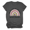 Rainbow Love Round Neck Short Sleeve T-Shirt