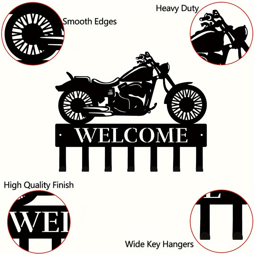 1pc Motorcycle Biker Sign, Great Motocross Sign For Garage Home Decor Metal Coat Hooks For Wall, Metal Wall Art For Entryway Coat Rack, Wall Mounted Coat Racks Hooks